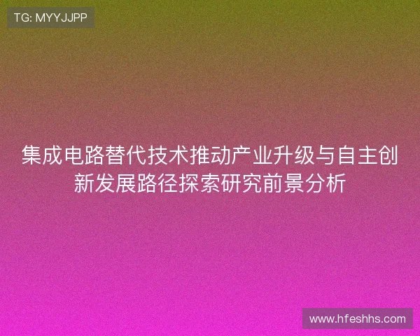 集成电路替代技术推动产业升级与自主创新发展路径探索研究前景分析 集成电路替代技术推动产业升级与自主创新发展路径探索研究前景分析